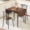 3 Pieces Dining Set with 2 Chairs and Modern Kitchen Table for Small Space-Brown
